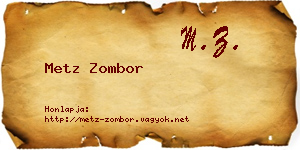 Metz Zombor névjegykártya